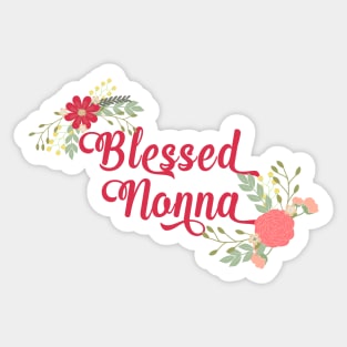 Blessed Nonna Floral Christian Grandma Gift Sticker